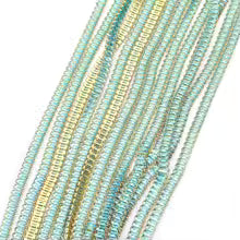 Blue Zirconia Banding Baguette Cubic - 18k Yellow Gold Plated