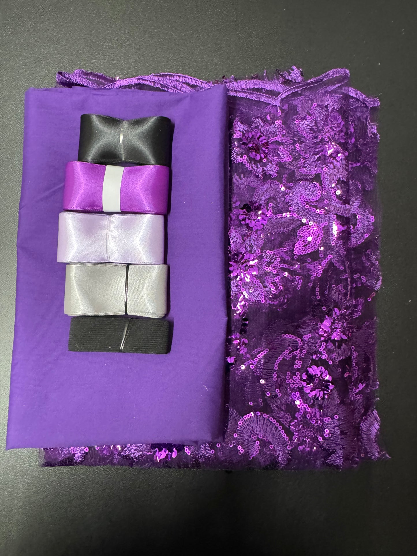 Children Ribbon Skirt Lace Overlay (Basic Set) Purple
