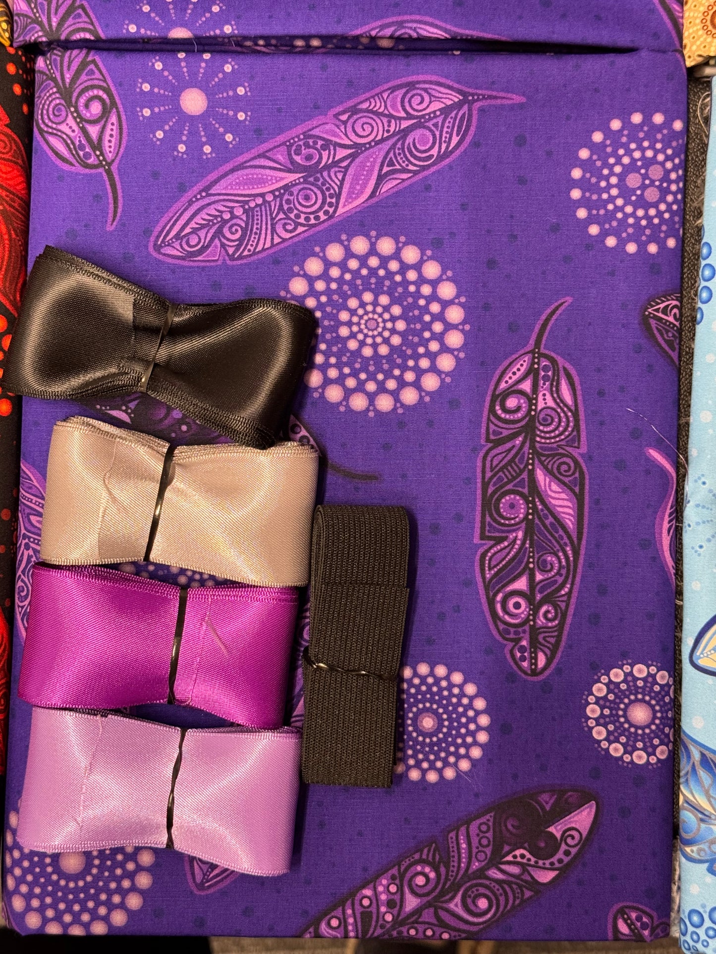 Ribbon Skirt Starter Kits (Basic set) Jackie Traverse Feathers (Dark Purple 1)