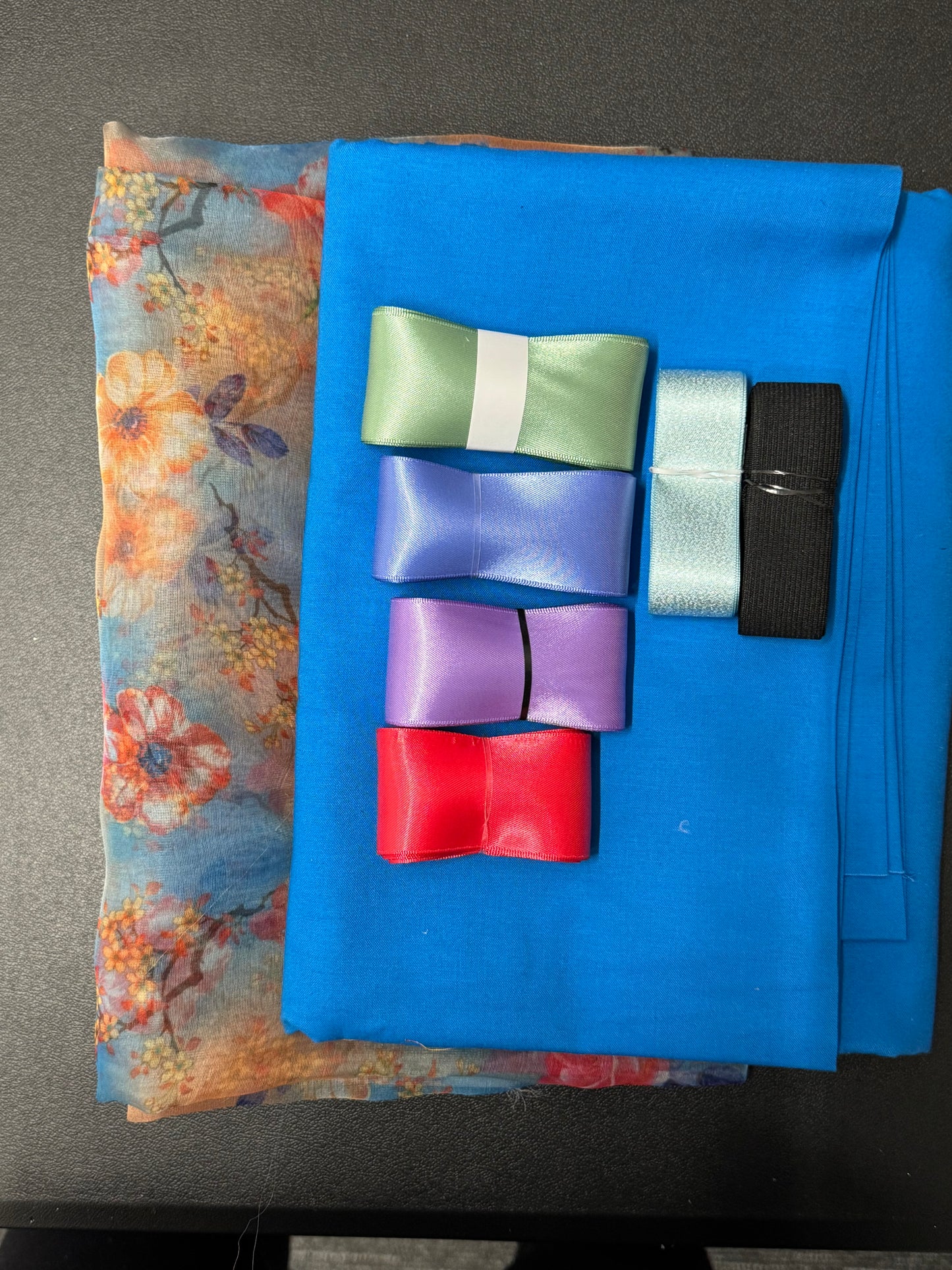 Adult Ribbon Skirt Lace Overlay (Basic Set)Medium Blue