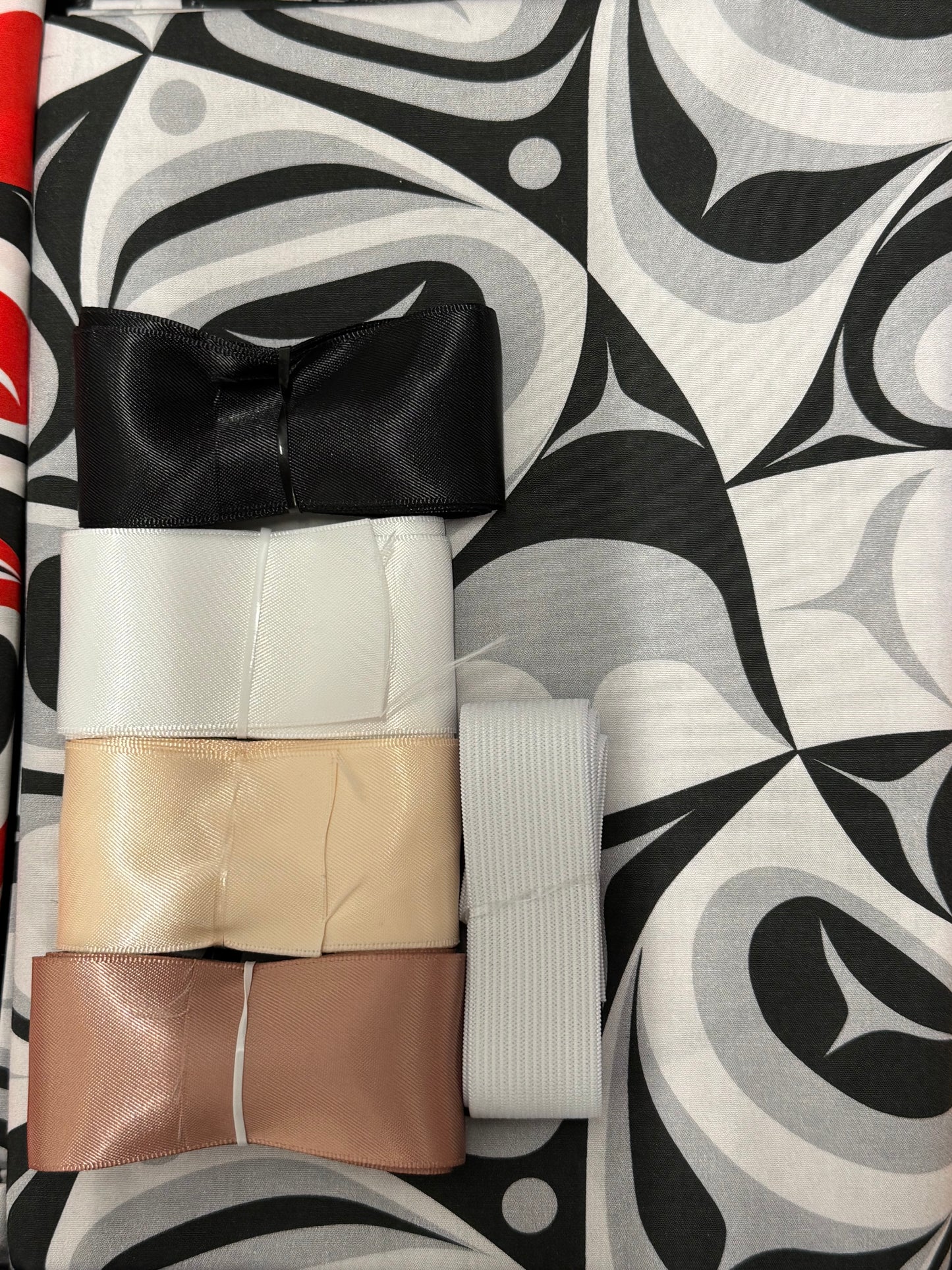 Ribbon Skirt Starter Kits (Basic set) Black & White- Authentic Indigenous Haida Designed 1