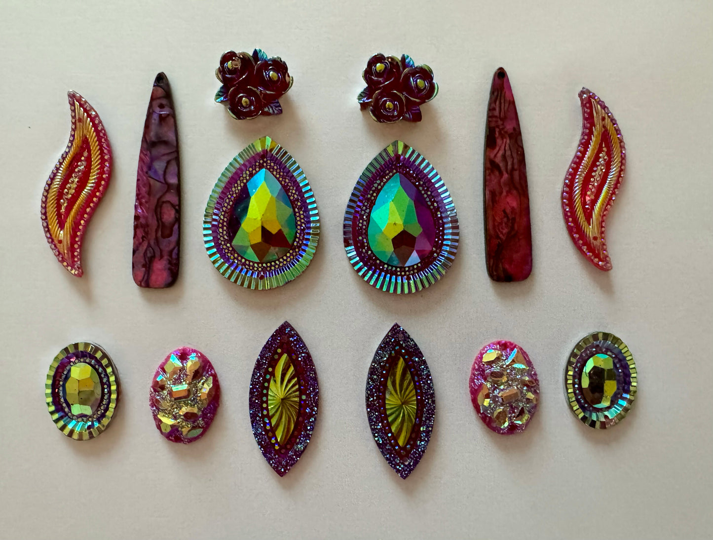 Cabochons Bundle Deals, Dark Pink Set 3