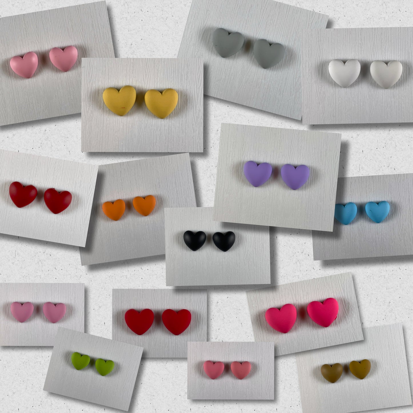 Small Heart-shaped Cabochons- Matt (1 Piece)
