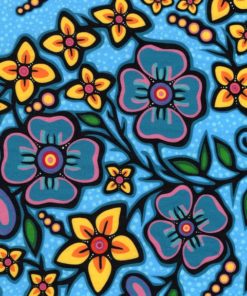 Jackie Traverse Ojibway Florals- Turquoise