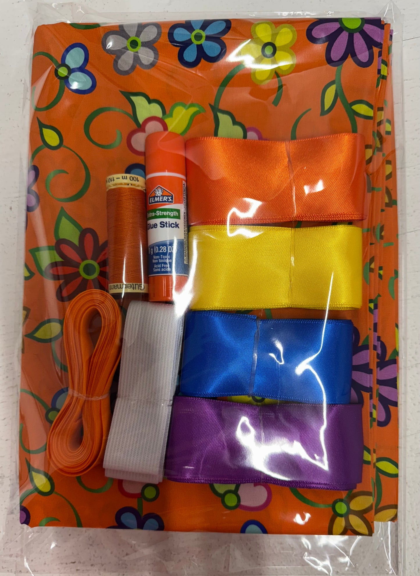 Ribbon Skirt Starter Kits (complete kit) Kokom Flowers 2 Orange