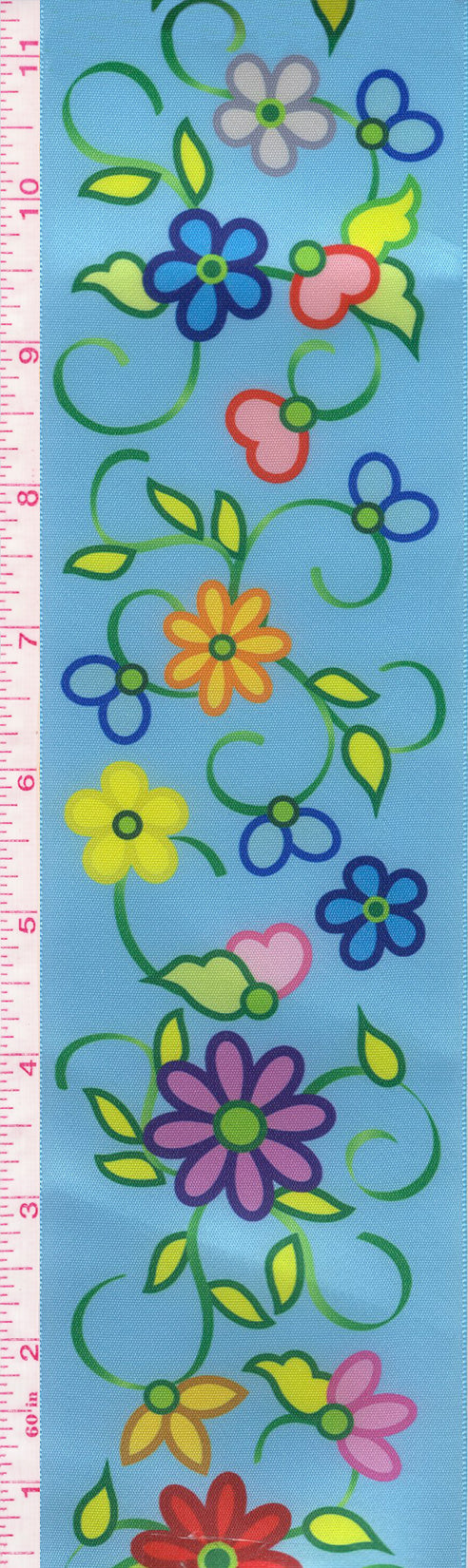 Kokom Flowers 2 RIbbon- Turquoise