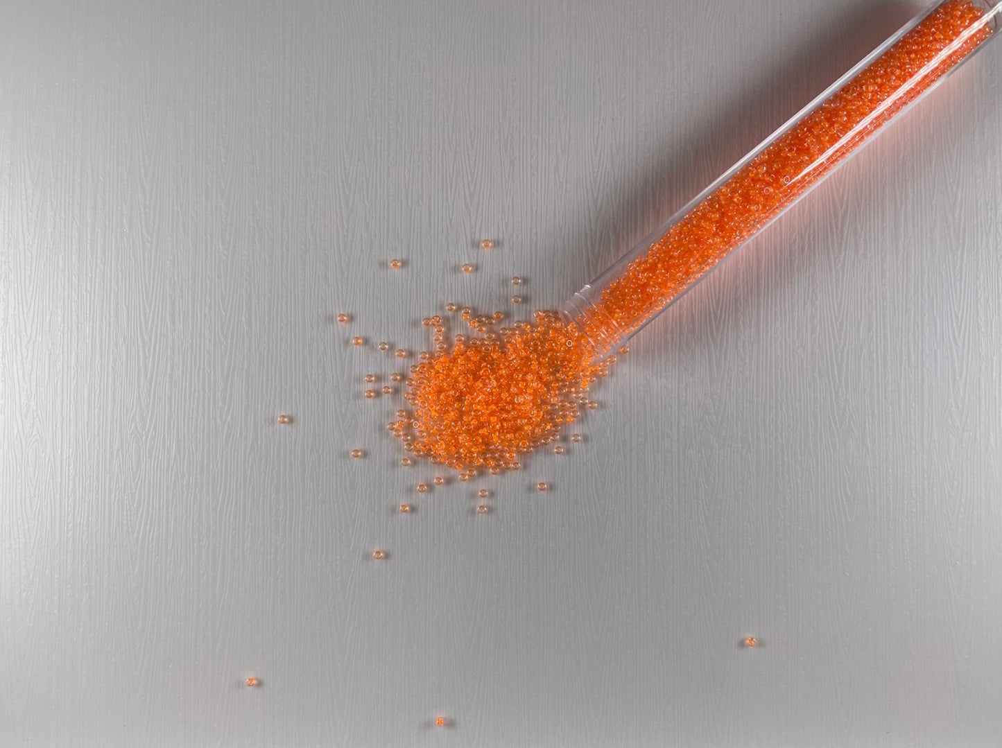 (Vial) Neon Orange Seed Beads, Size 11/0