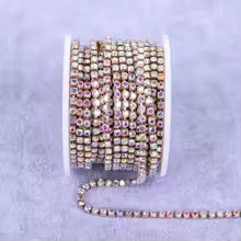 Rose Gold Crystal Ss6- Chain Glass Rhinestones