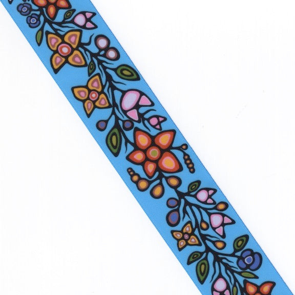 Ojibway Florals Ribbon- RI-JTF1-TURQ