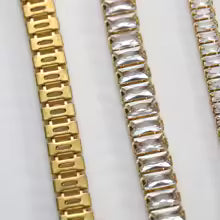 Zirconia Banding Baguette Cubic - 18k Yellow Gold Plated