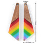 Rainbow Resin Wood Pendant Set (Sold as a pair)