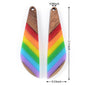 Rainbow Resin Wood Pendant Set (Sold as a pair)