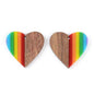 Rainbow Resin Wood Pendant Set (Sold as a pair)
