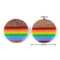 Rainbow Resin Wood Pendant Set (Sold as a pair)
