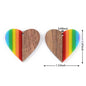 Rainbow Resin Wood Pendant Set (Sold as a pair)