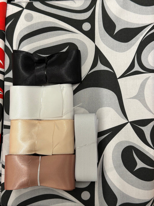 Ribbon Skirt Starter Kits (Basic set) Black & White- Authentic Indigenous Haida Designed 1