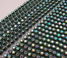 Black AB, Rhinestone Banding 1yd 1row (ss6)