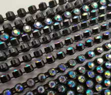 Black, Rhinestone Banding 1yd 1row (ss6)
