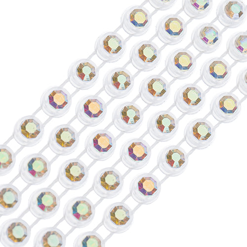 White casing, Crystal Plastic rhinestone banding (ss8)