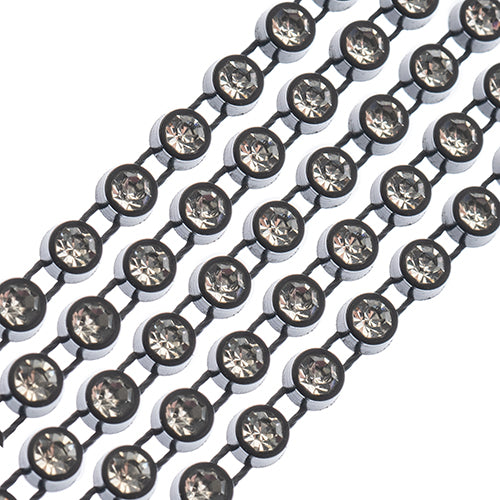 Black, Rhinestone Banding 1yd 1row (ss12)