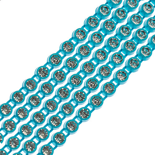 Aqua, Rhinestone Banding 1yd 1row (ss8)