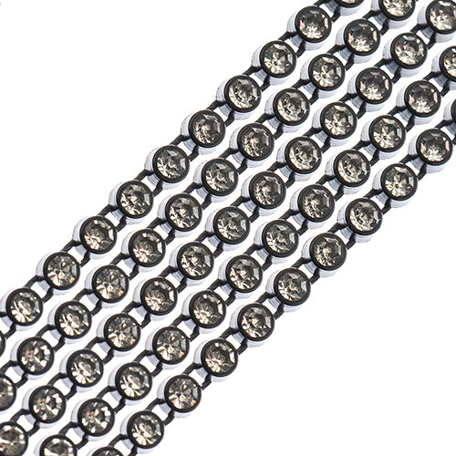 Black, Rhinestone Banding 1yd 1row (ss8)
