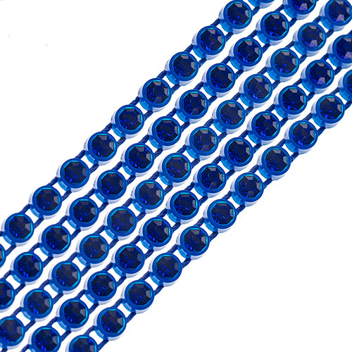 Navy Casing/ Sapphire, Rhinestone Banding 1yd 1row (ss8)