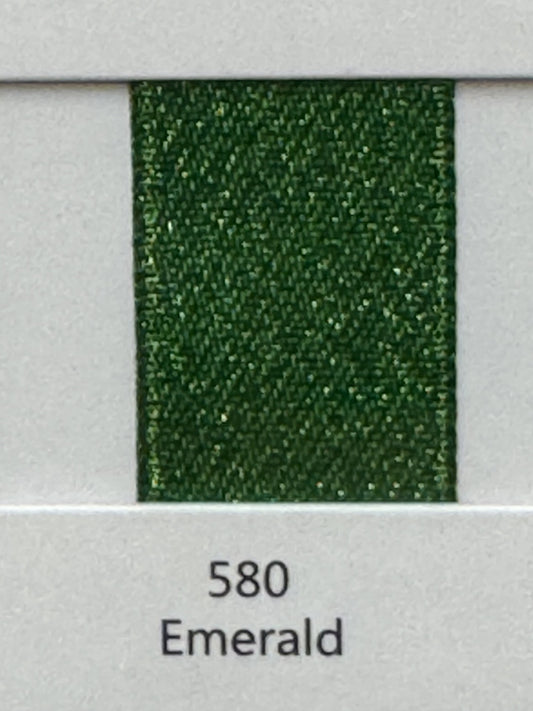 1" Gold Weft Ribbon (Emerald)