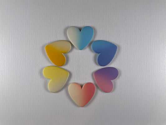 Heart Cabochon Kawaii Gradient Colour (1 Piece)