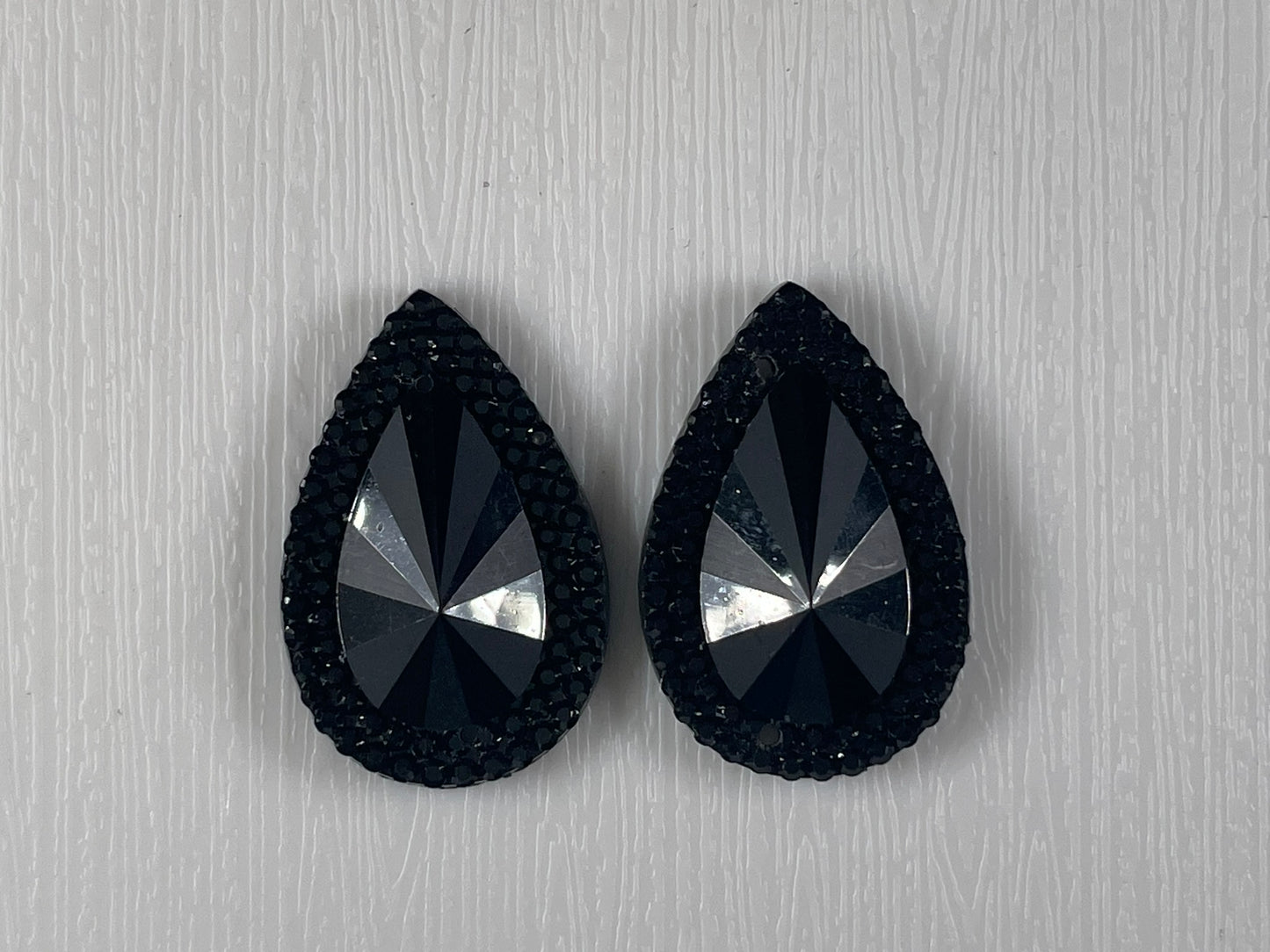 Black Strass Tear Drop Gems