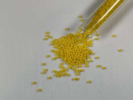 (Vial) Yellow Opaque Seed beads 10/0