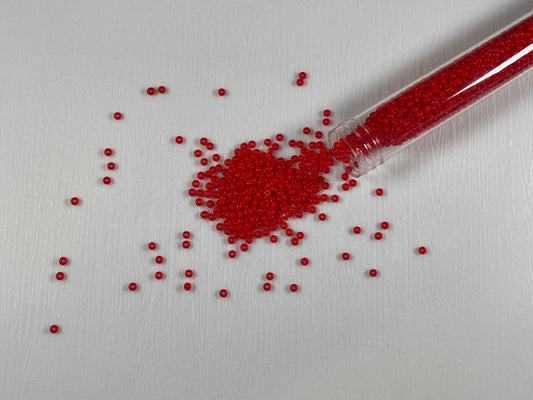 (Vial) Red Opaque Seed beads 10/0