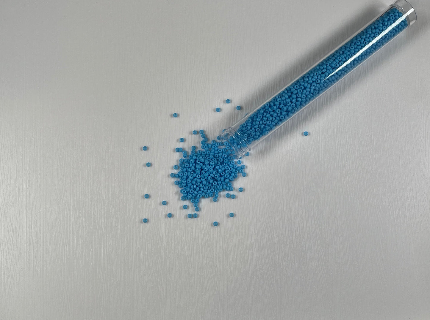 (Vial) Light Blue Opaque Seed beads 10/0