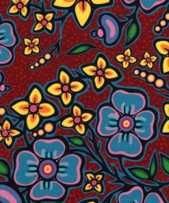 Jackie Traverse Ojibway Florals- Burgundy