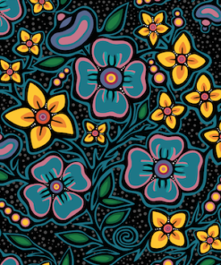 Jackie Traverse Ojibway Florals- Black