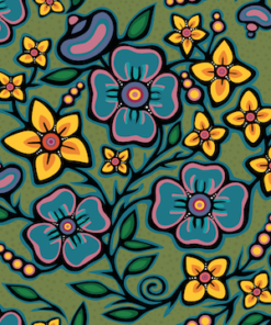 Jackie Traverse Ojibway Florals- Moss