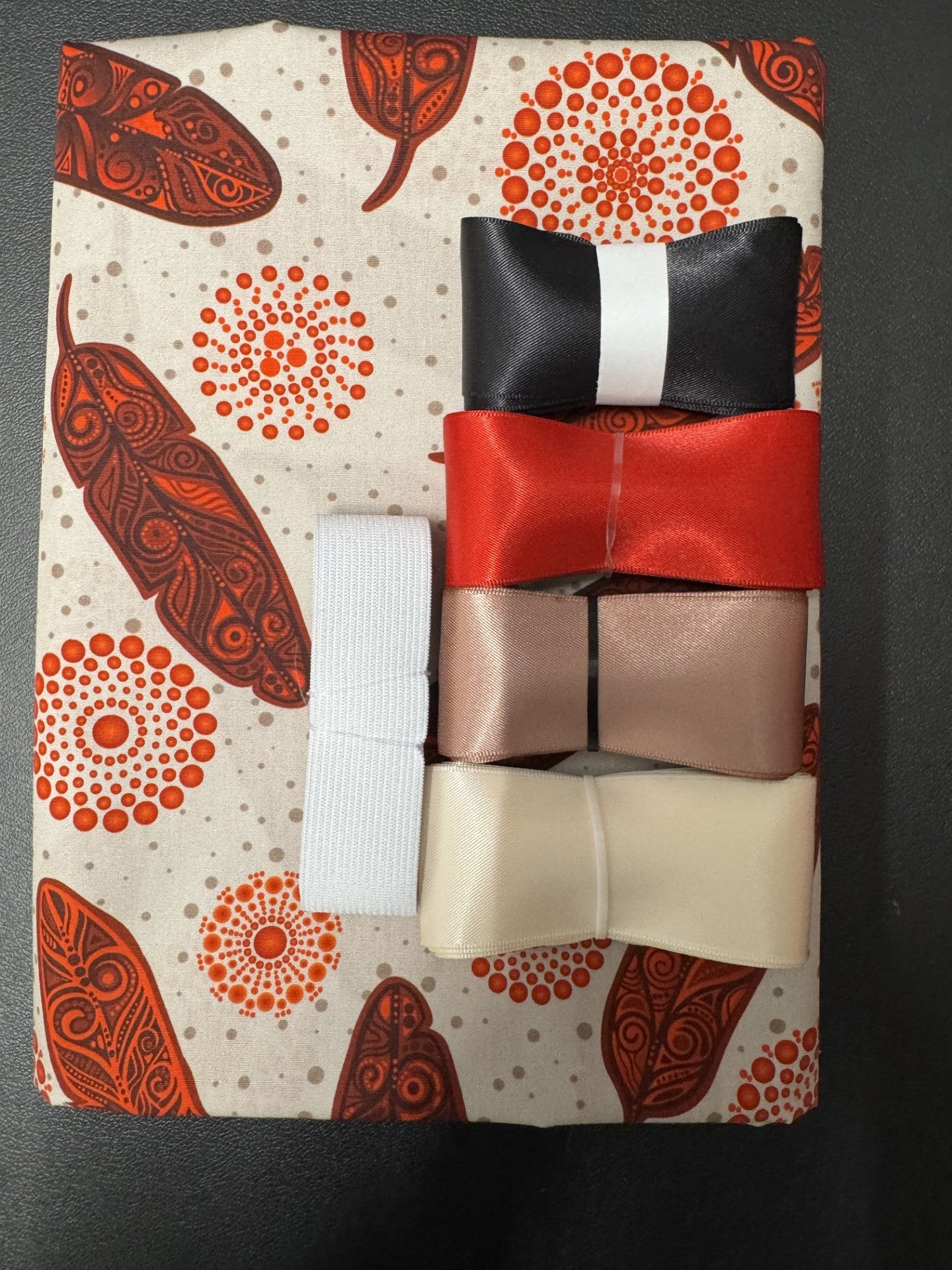 Ribbon Skirt Starter Kits (Basic set) Jackie Traverse Feather Metallic Red 2