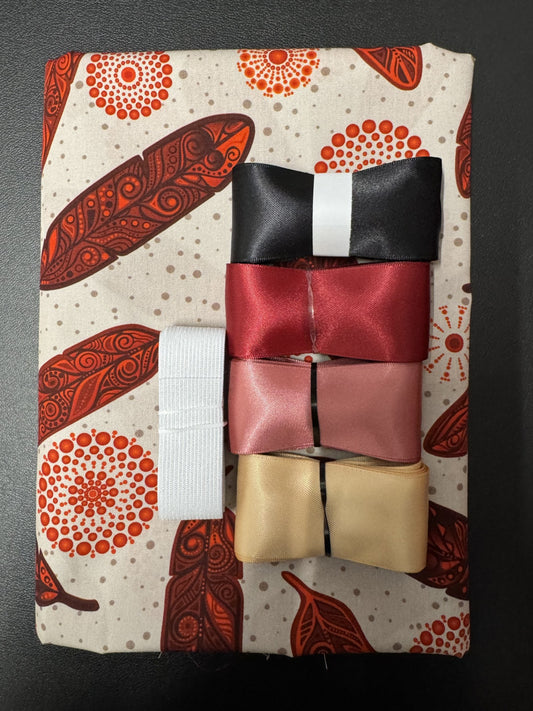 Ribbon Skirt Starter Kits (Basic set) Jackie Traverse Feather Metallic Red 1