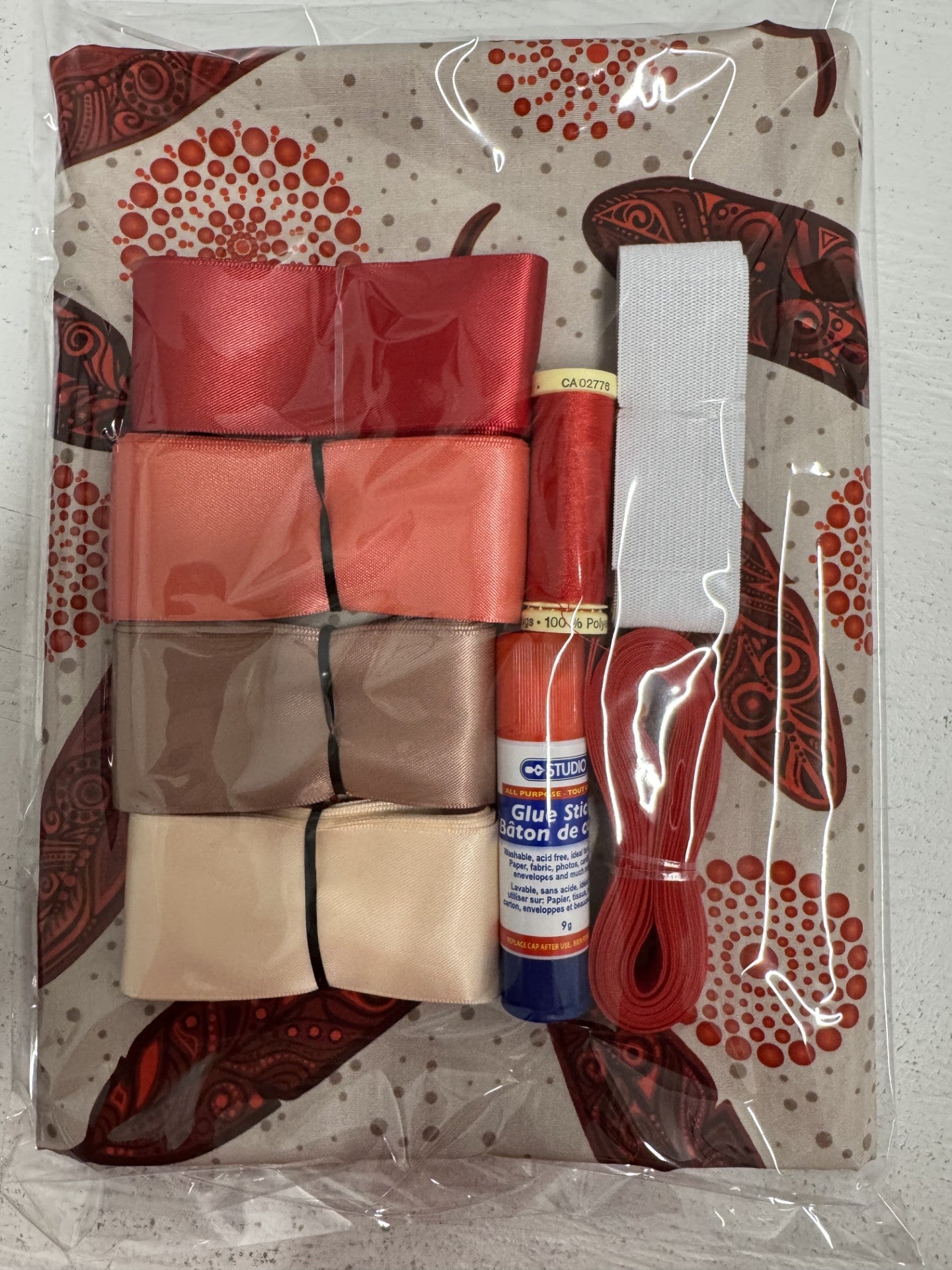 Ribbon Skirt Starter Kits (complete kit) Jackie Traverse Feathers Red