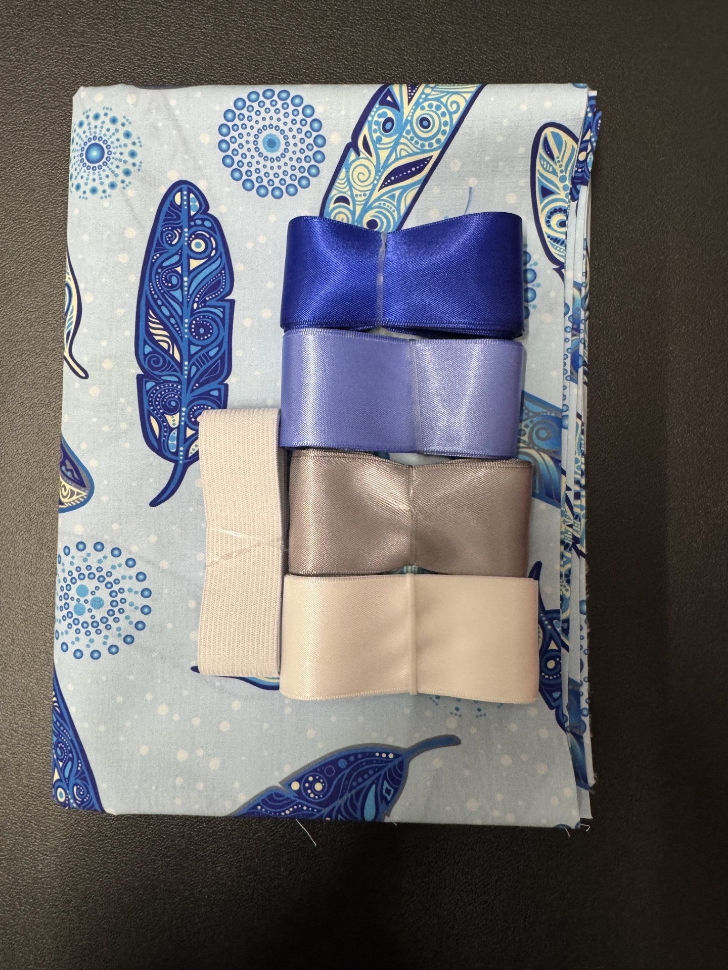 Ribbon Skirt Starter Kits (Basic set) Jackie Traverse Feather Metallic Blue 1