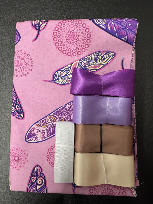 Ribbon Skirt Starter Kits (Basic set) Jackie Traverse Feathers Fuchsia 1