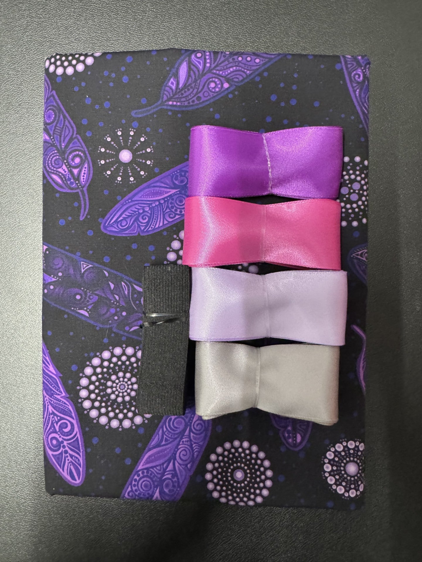 Ribbon Skirt Starter Kits (Basic set) Jackie Traverse Feather Metallic Purple and Black 1