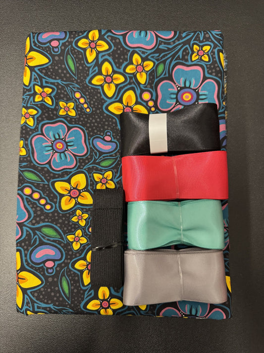 Ribbon Skirt Starter Kits (Basic set) Jackie Traverse Ojibway Florals- Black 1