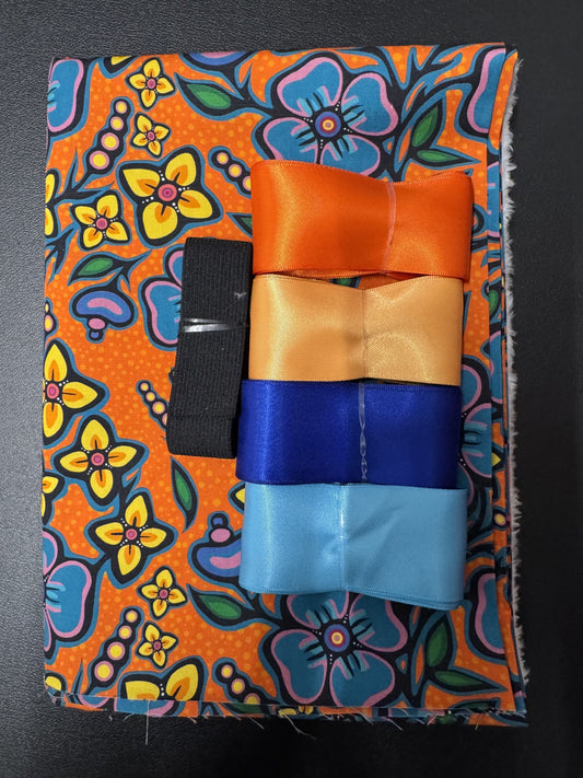 Ribbon Skirt Starter Kits (Basic set) Jackie Traverse Ojibway Florals- Orange 1