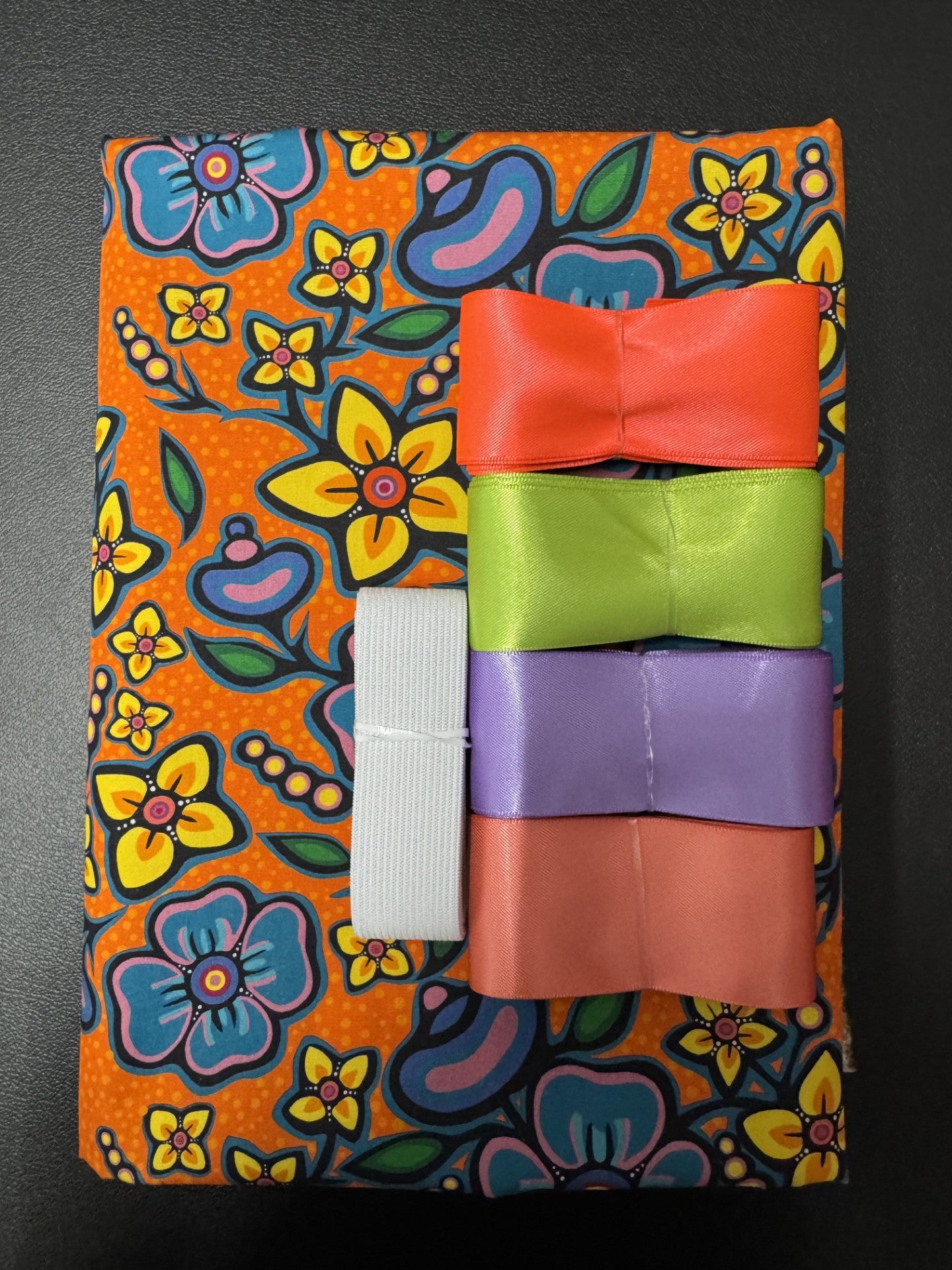 Ribbon Skirt Starter Kits (Basic set) Jackie Traverse Ojibway Florals- Orange 2