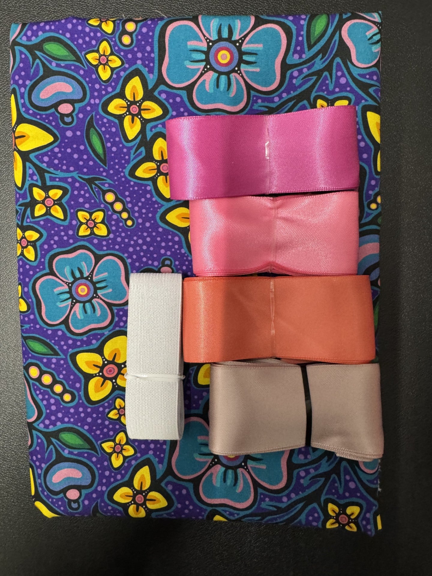 Ribbon Skirt Starter Kits (Basic set) Jackie Traverse Ojibway Florals- Purple 2