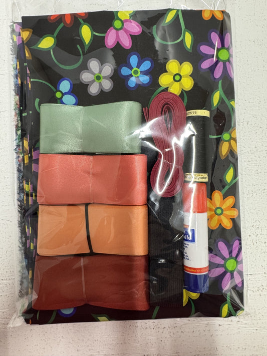 Ribbon Skirt Starter Kits (complete kit) Kokom Flowers 2 Black