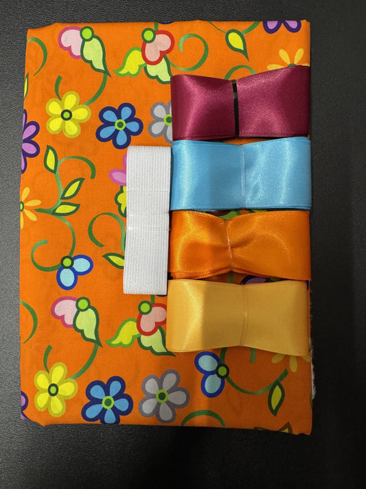 Ribbon Skirt Starter Kits (Basic set) Kokom Flowers 2- Orange 1
