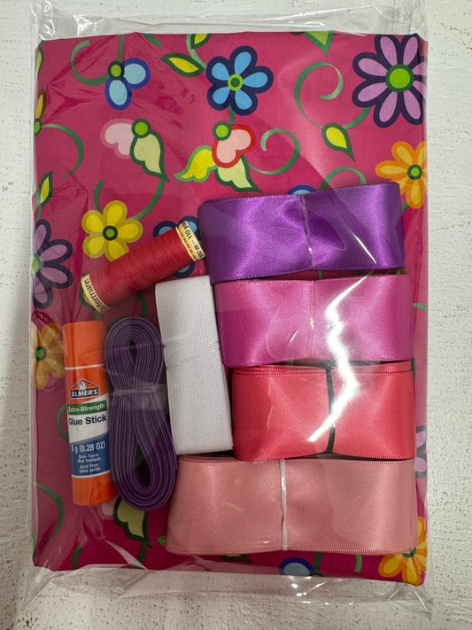 Ribbon Skirt Starter Kits (complete kit) Kokom Flowers 2 Fuchsia