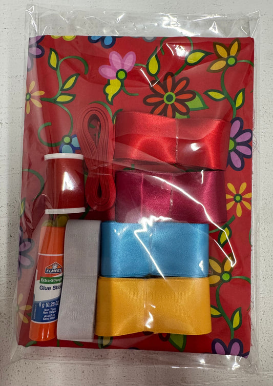 Ribbon Skirt Starter Kits (complete kit) Kokom Flowers 2 Red